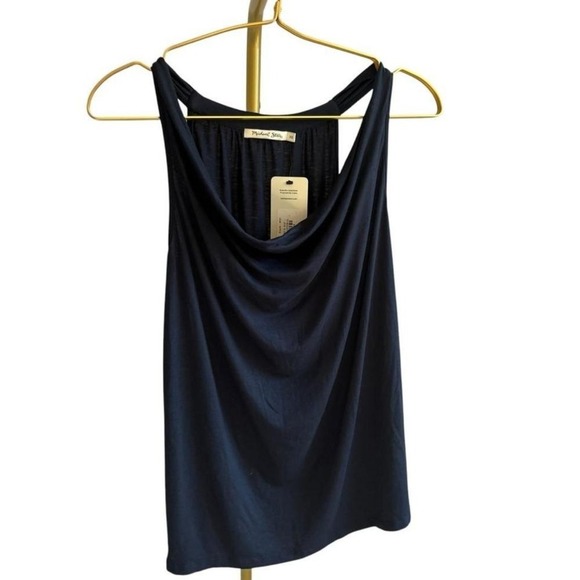 Micheal Stars NWT Women's‎ Eve Cowl Neck Tank. Navy/Admiral. Size XS - Picture 1 of 6